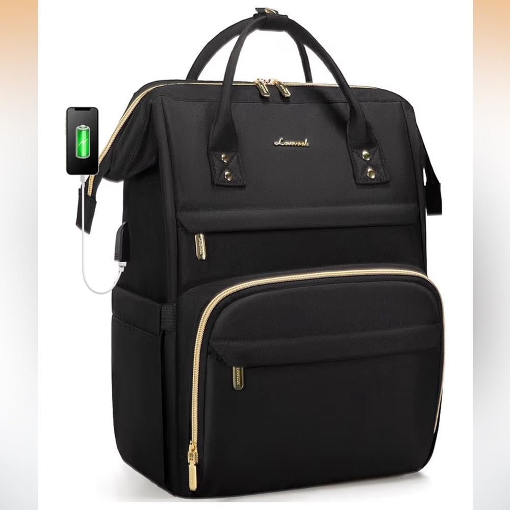 Lovevook Black Backpack with 19 Pockets